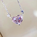 Heart Cut Lab Diamond Topaz Pendant Necklace – 8mm Shining Heart Solitaire in 925 Sterling Silver | Classic Gift for Women & Men