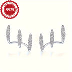 925 Sterling Silver Zircon Stud Earrings for Women – Sparkling Claw-Set Crystal Party Jewelry