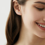 GRA 3mm Moissanite Stud Earrings for Women – 925 Sterling Silver with 18K White Gold Plating, Certified Fine Jewelry