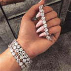 8mm Heart Lab Diamond Tennis Bracelet for Women & Men – Trendy White Gold Style Chain Bracelet for Wedding & Engagement
