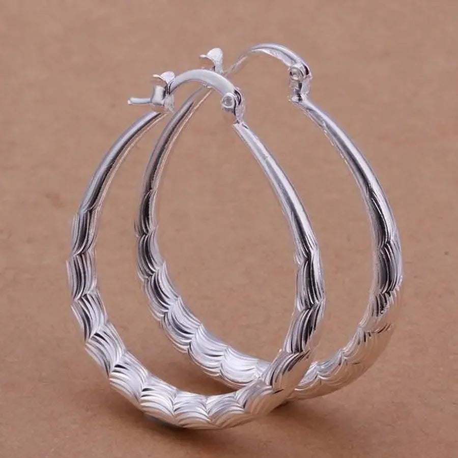 925 Sterling Silver Hoop Earrings for Women – Trendy Wedding Jewelry