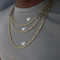18K Gold Figaro Chain Necklace for Men – 4MM Hip Hop Punk Link Chain, Unisex Fashion Jewelry (40–75cm)