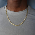 18K Gold Figaro Chain Necklace for Men – 4MM Hip Hop Punk Link Chain, Unisex Fashion Jewelry (40–75cm)