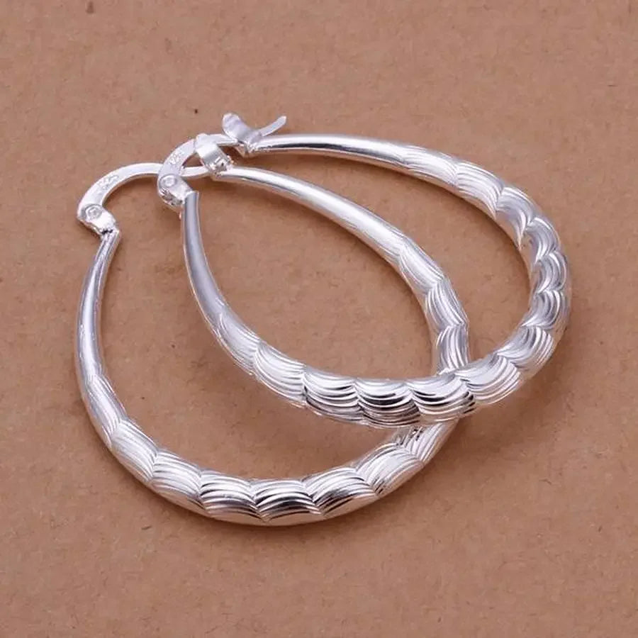 925 Sterling Silver Hoop Earrings for Women – Trendy Wedding Jewelry