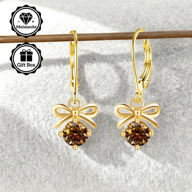 1 Carat Moissanite Hoop Earrings for Women – Hypoallergenic 18K Gold Plated Christmas Gift Jewelry