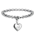 New 925 Sterling Silver Heart Letter Chain Bracelet for Women – Elegant Party & Wedding Jewelry Gift