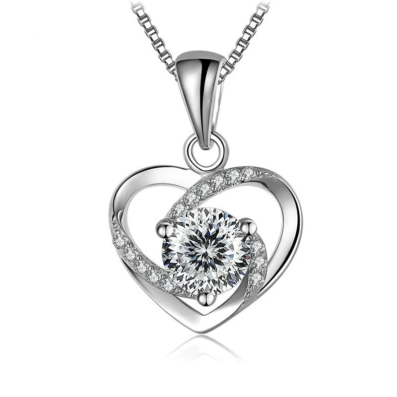 1 Carat Real Moissanite Pendant Necklace for Women – 925 Sterling Silver Box Chain, Diamond Tester Pass Fine Jewelry