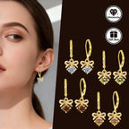 1 Carat Moissanite Hoop Earrings for Women – Hypoallergenic 18K Gold Plated Christmas Gift Jewelry