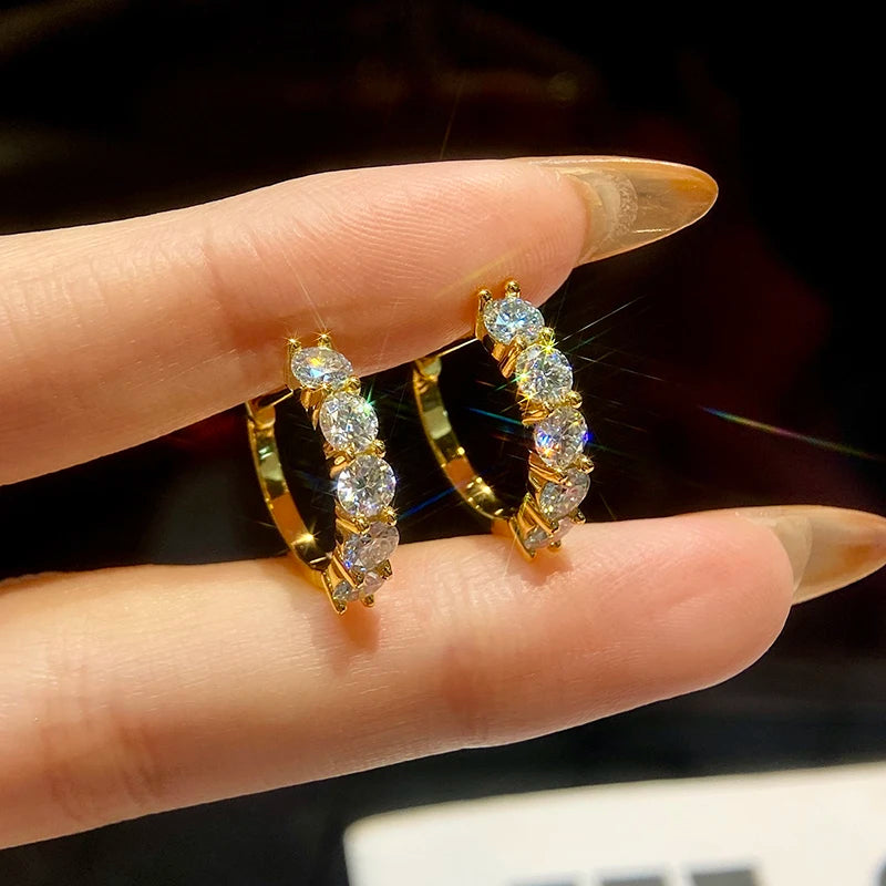 GRA 1.5CT Certified Moissanite Diamond Hoop Earrings for Women – 925 Sterling Silver Luxury Anniversary Gift