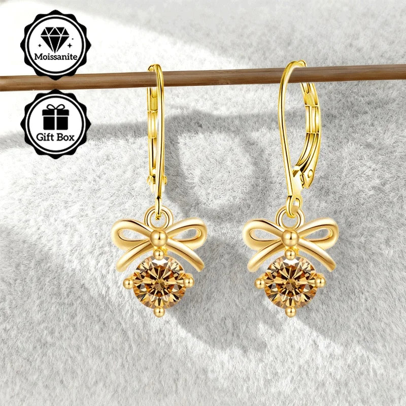 1 Carat Moissanite Hoop Earrings for Women – Hypoallergenic 18K Gold Plated Christmas Gift Jewelry